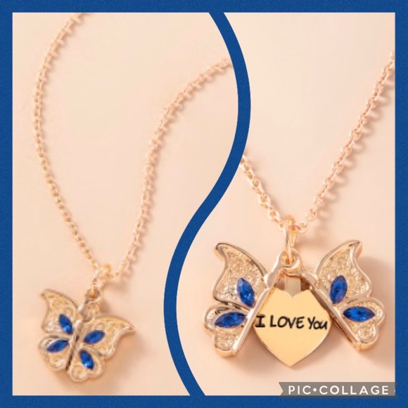 New!! Gold tone Fashion  “I Love You” Heart Necklace. - Picture 1 of 8